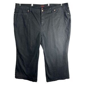 Zana Di Plus Size 30 Jeans Black Wide Leg Flare High Rise Short Inseam Denim 406